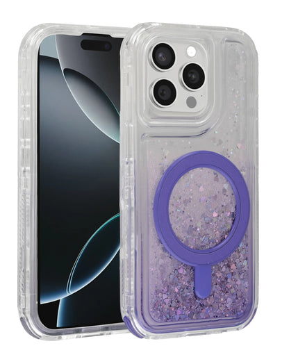 Wireless Charging Protective Glitter Liquid Bumper Case for iPhone 12 / 12 Pro