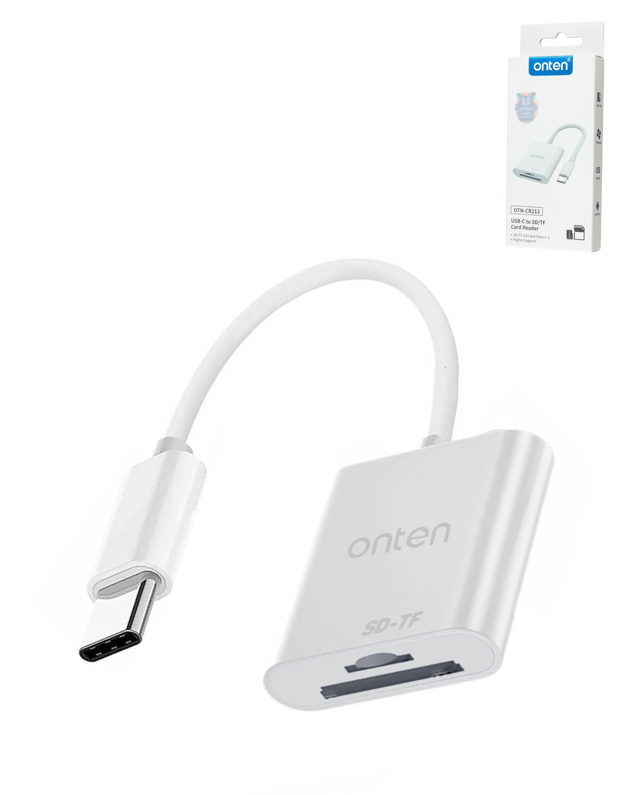 Onten USB 2.0 USB-L to SD / microSD / TF Card Reader