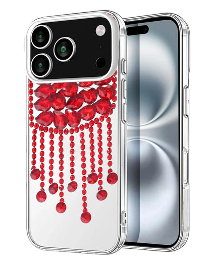 Luxury Diamond Pendant Tassel Crystal Case - SILVER for iPhone 17 Pro Max