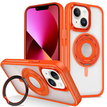 Skin Feel Transparent Case with Silicone Ring Holder - ORANGE for iPhone 12 / 12 Pro