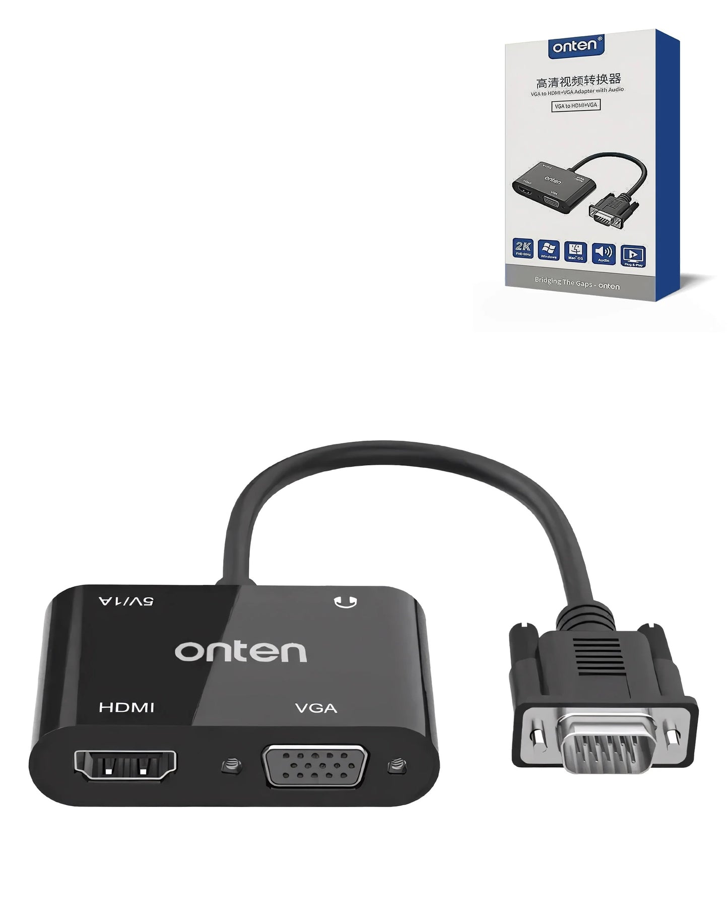Onten 4in1 VGA Expander for (HDMI / VGA / USB 3.0 / Audio)