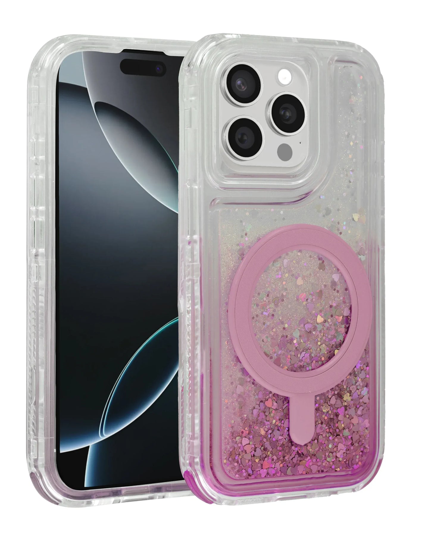 Wireless Charging Protective Glitter Liquid Bumper Case for iPhone 12 / 12 Pro