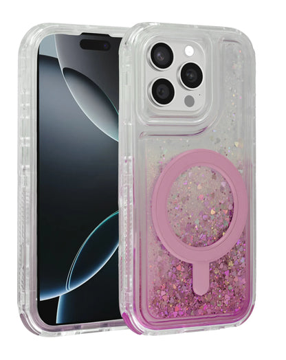 Wireless Charging Protective Glitter Liquid Bumper Case for iPhone 12 / 12 Pro