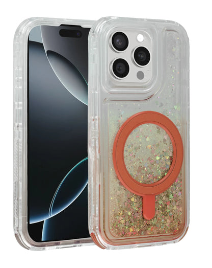 Wireless Charging Protective Glitter Liquid Bumper Case for iPhone 12 / 12 Pro