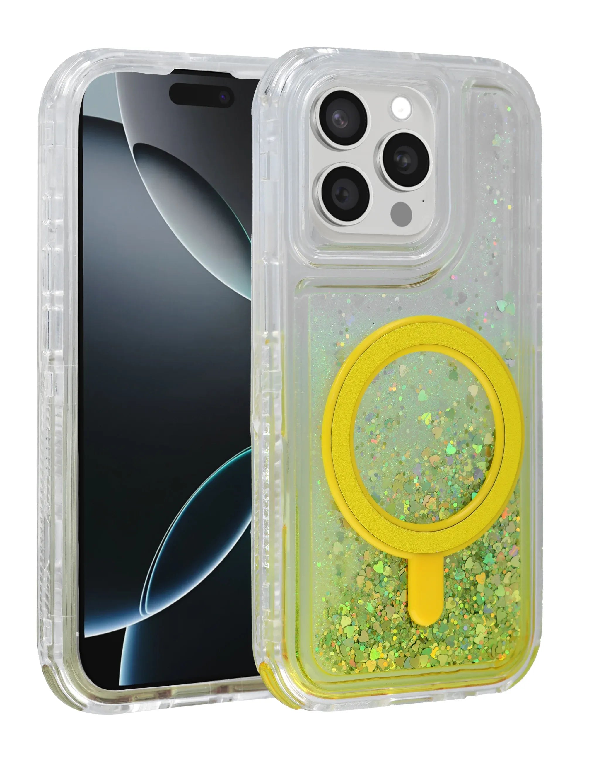 Wireless Charging Protective Glitter Liquid Bumper Case for iPhone 12 / 12 Pro