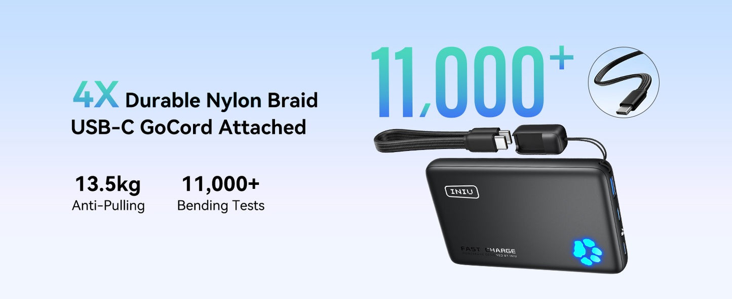 INIU 45W Fast Charging Portable Charger, Smaller 10000mAh Travel Power Bank