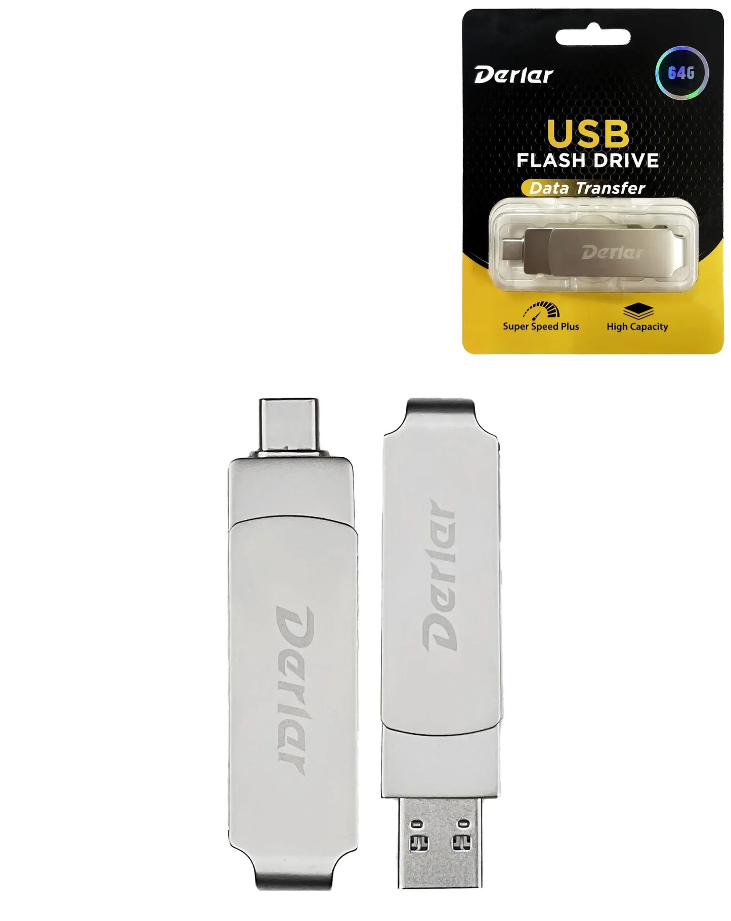 Clé USB double Derlar USB 3.2 Type A + C (64 Go)