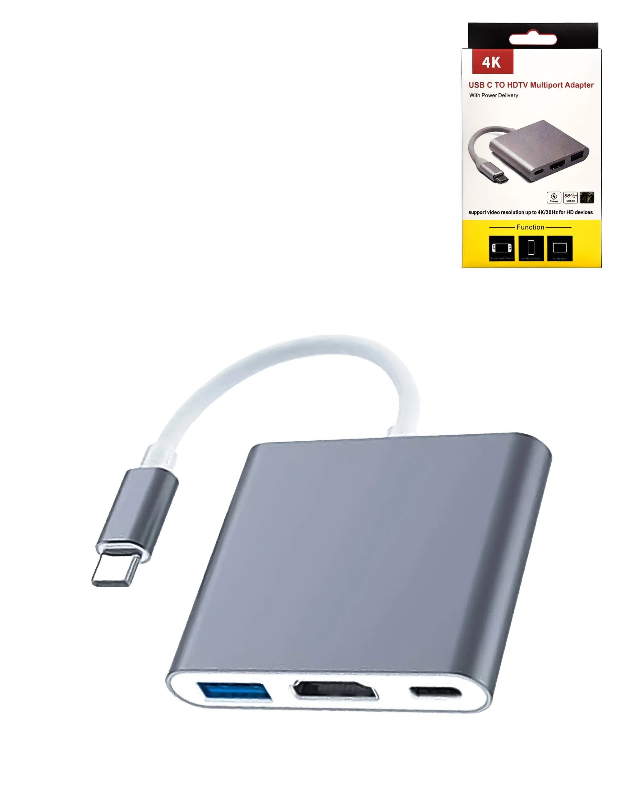 Multiport Adapter for USB C to HDMI