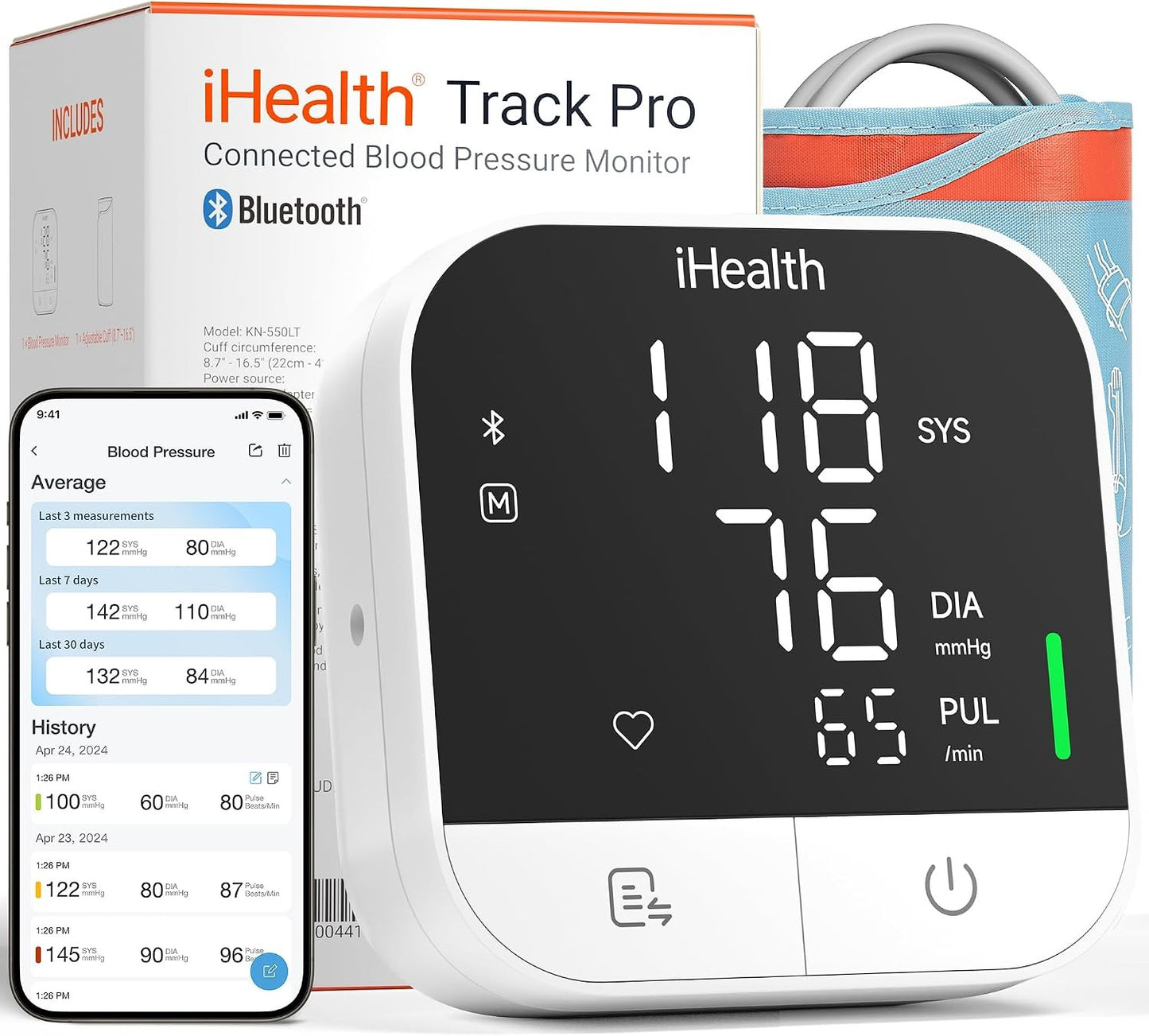 iHealth Track Pro Upper Arm Blood Pressure Monitor for Home Use