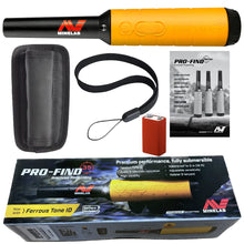 Détecteur de métaux professionnel étanche Minelab PRO-FIND 35 – ID de tonalité ferreux, sensibilité réglable sur 5 niveaux, lampe de poche, étui et cordon inclus